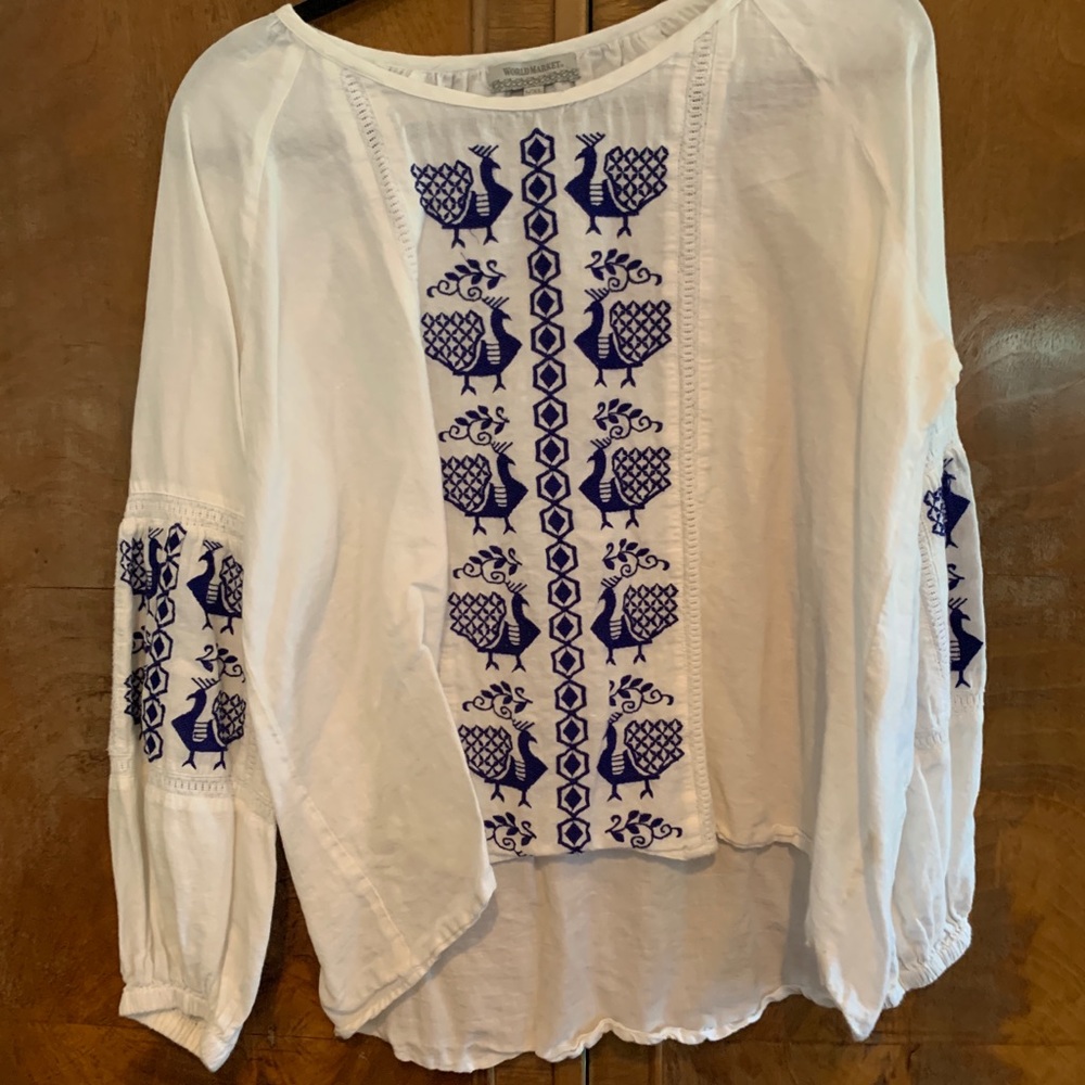 Linen Embroidered Top